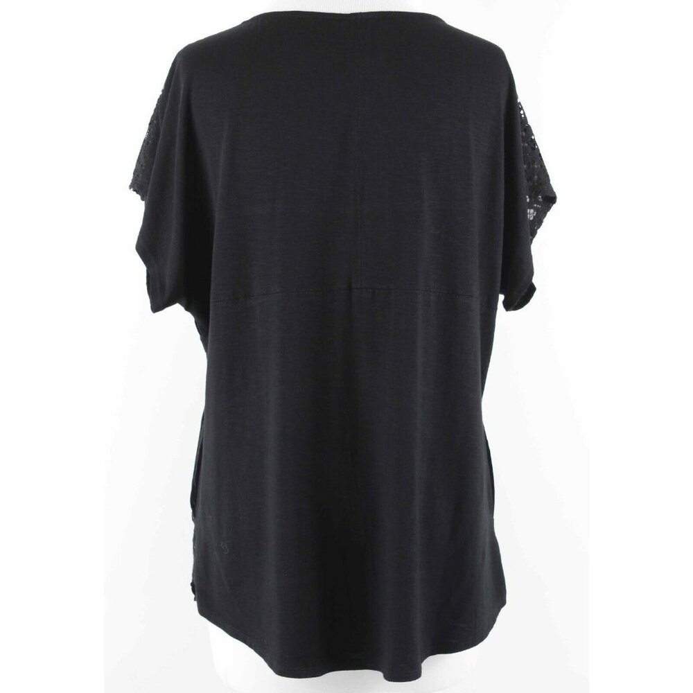 Dolan $78 Sz L Black Mixed Lace Velvet Polyester Blend Top - Picture 4 of 9
